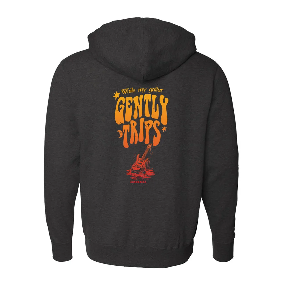 Gently Trips Zip-Up Hoodie (Unisex) - Gold/Red