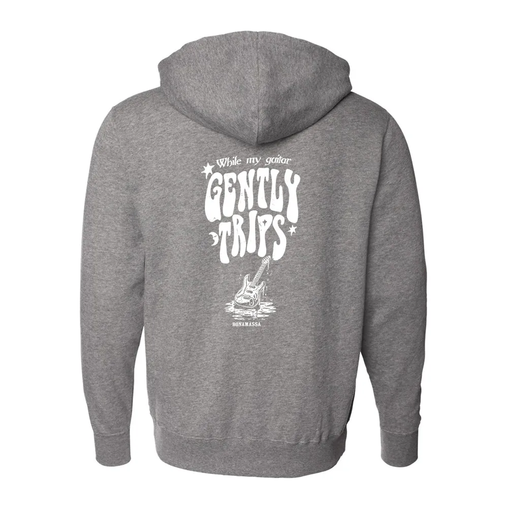 Gently Trips Zip-Up Hoodie (Unisex) - White