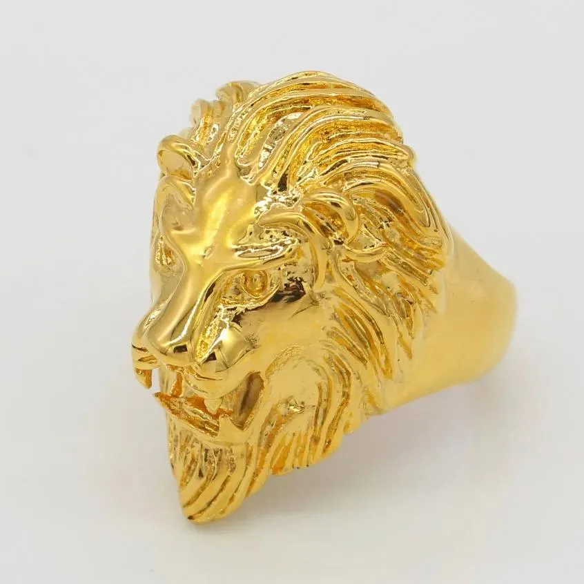 Gold Men's Lion Rings - S4212986