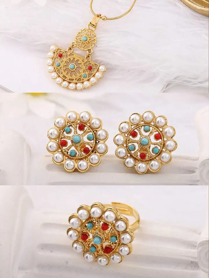 Golden Zinc Alloy Floral Earrings - S460956