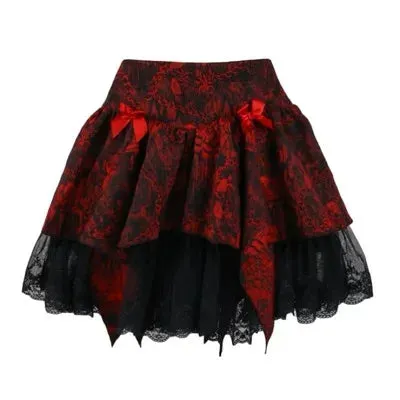 Gothic Hollow Out Sleeved Blouse and Mini Skirt Set for Women