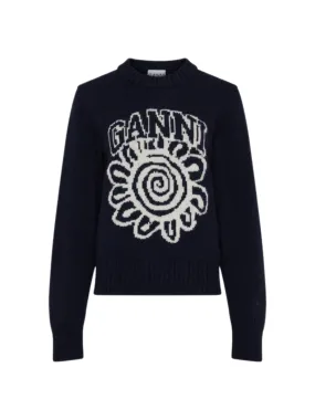 Graphic Flower Pullover K1966