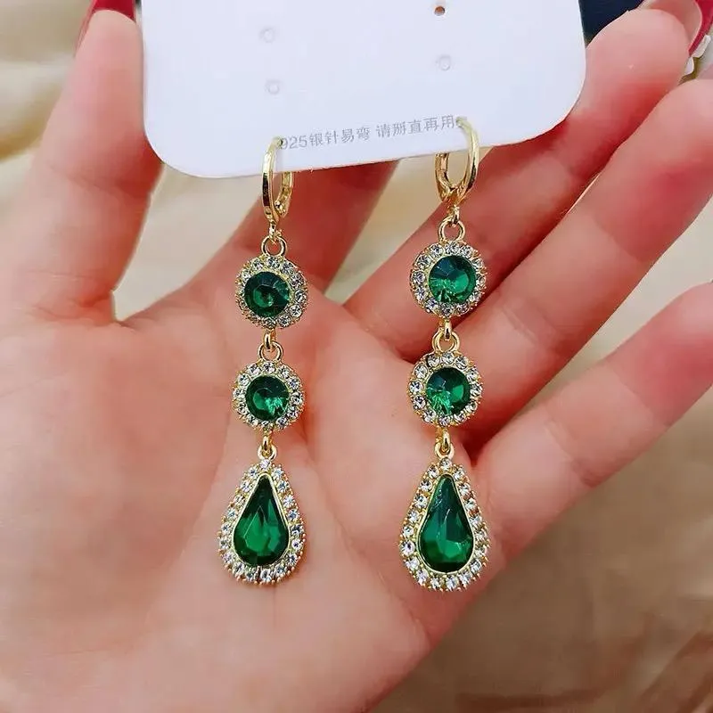 Green Zircon Women's Earrings + S4698878