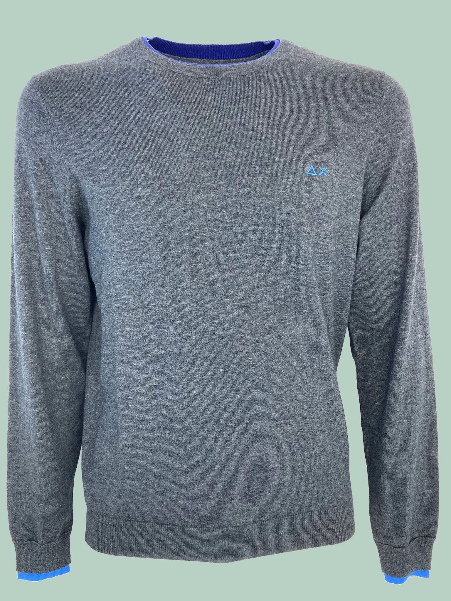 Grey Wool Blend Men's Sweater