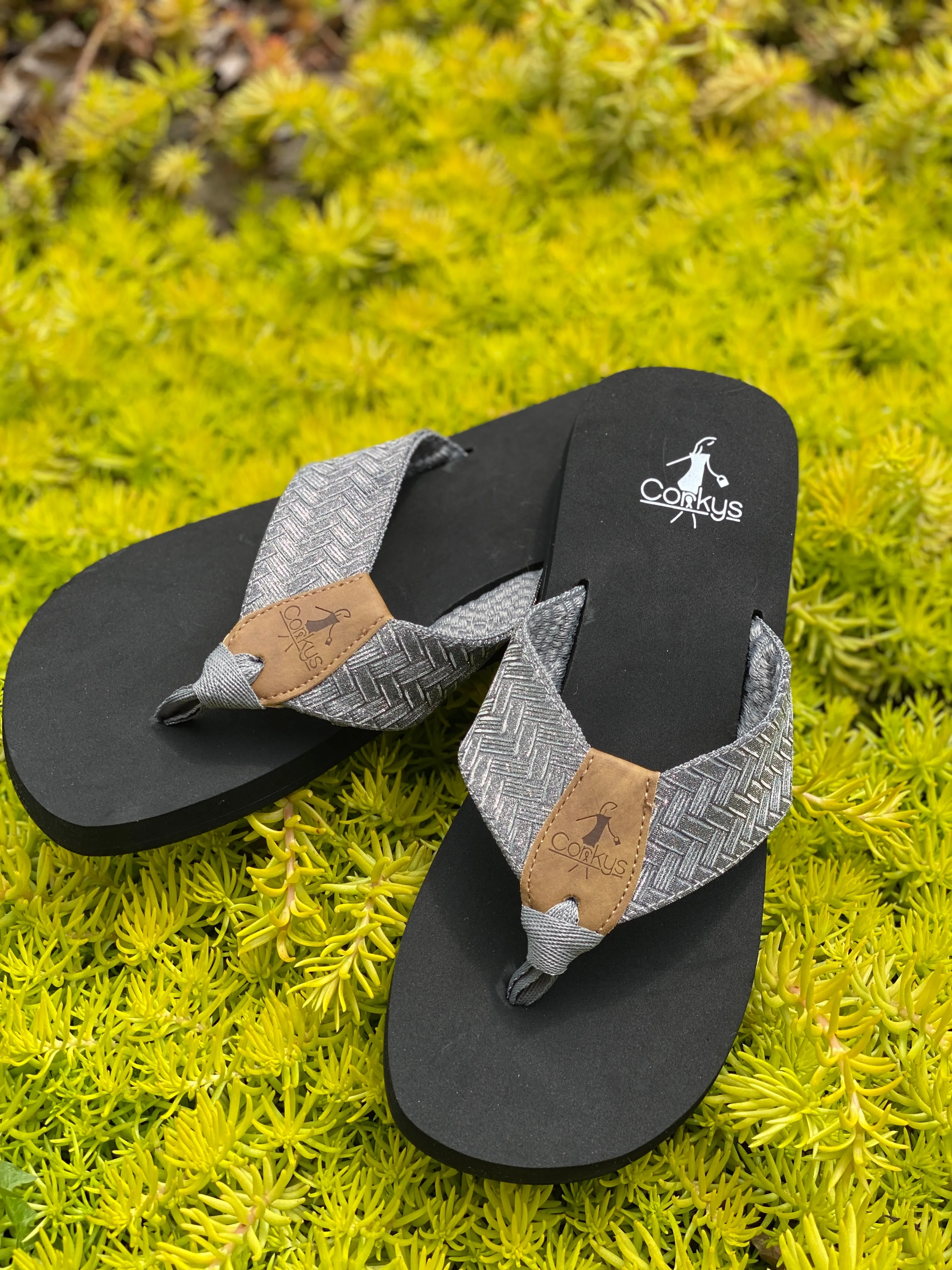 Gunmetal Flip Flops