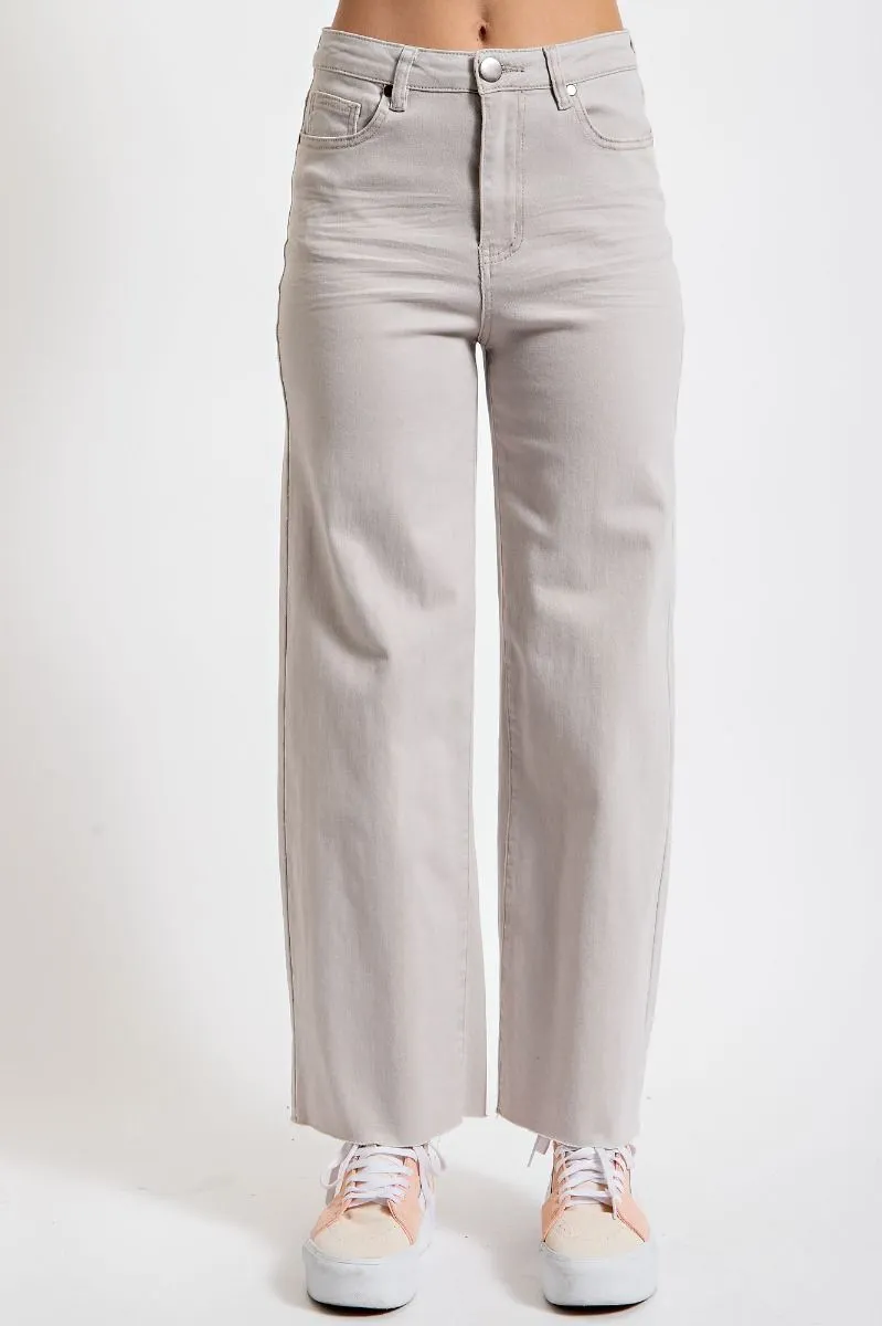 High waisted stretch twill pants