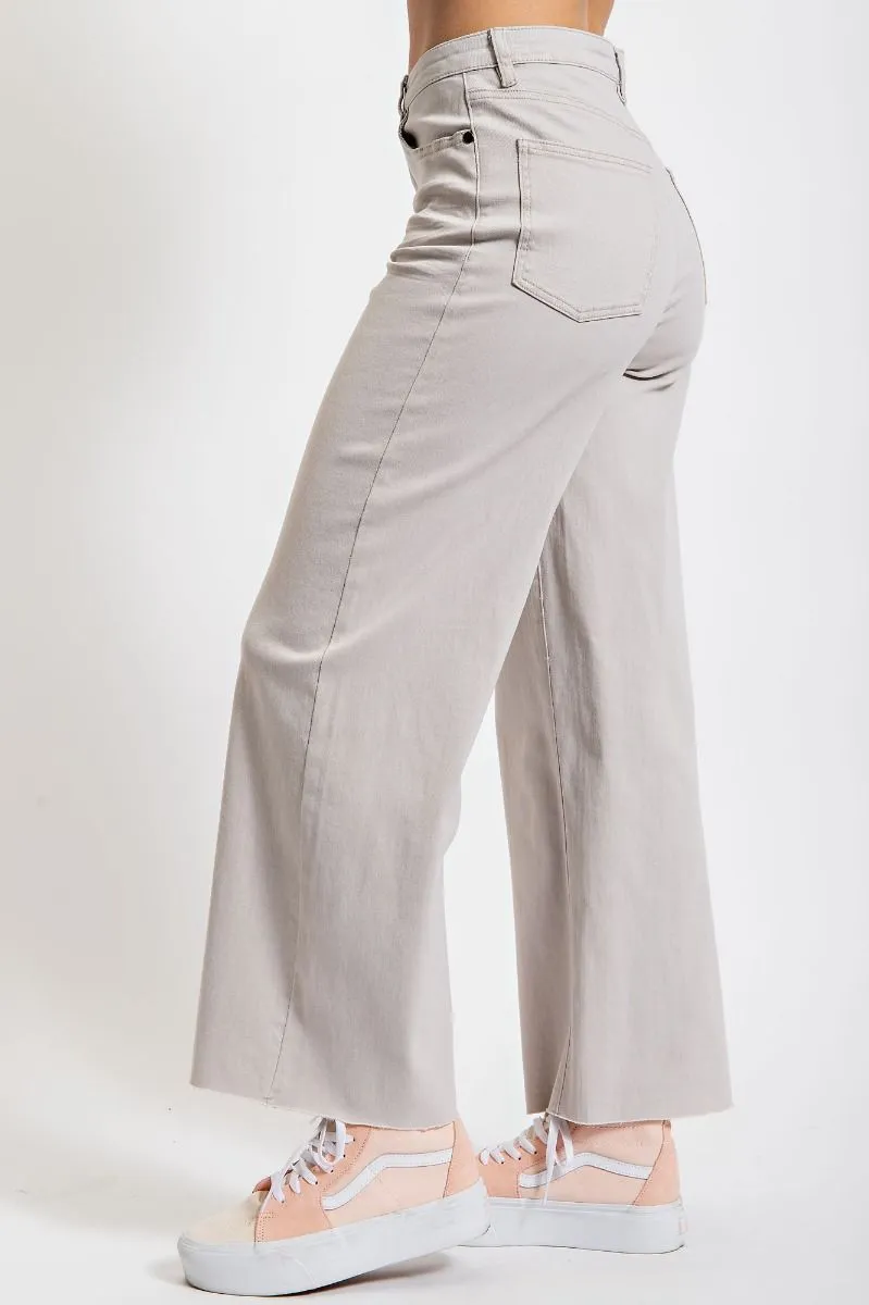 High waisted stretch twill pants