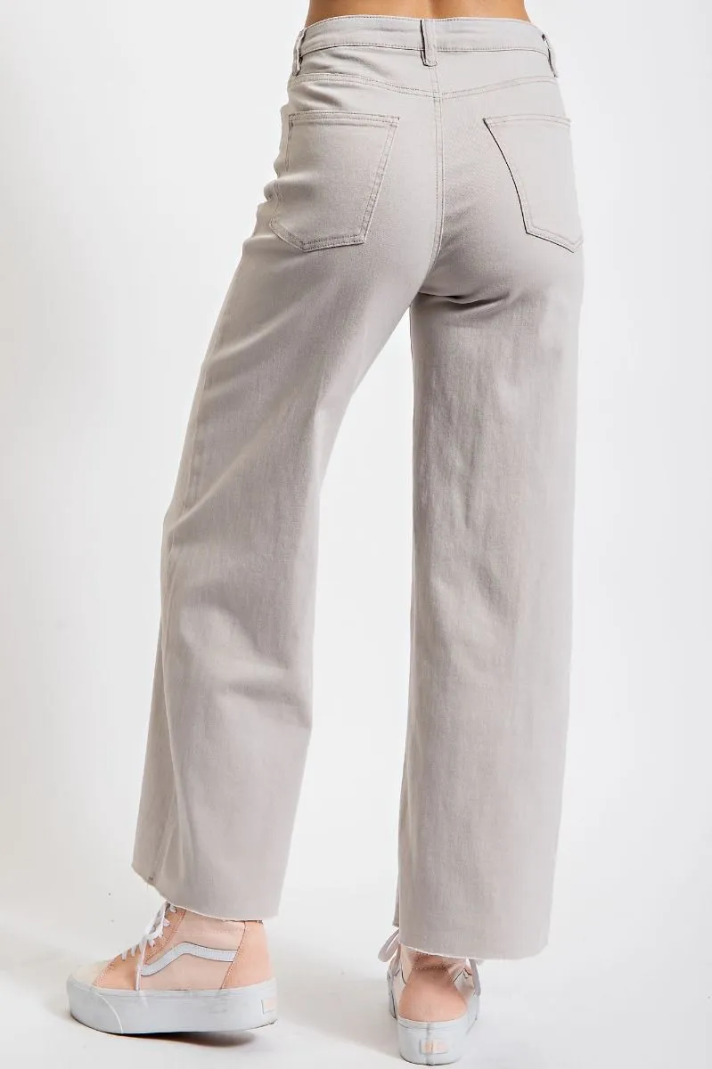 High waisted stretch twill pants