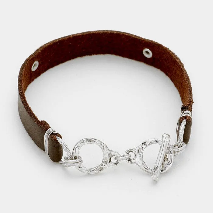 iLLASPARKZ Bullet faux leather toggle bracelet