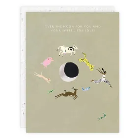 Joyful Baby Shower Greeting Card - Moon Themed