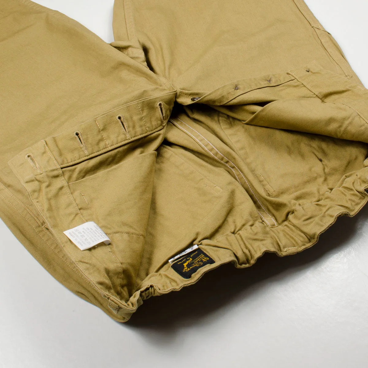 kaki herringbone twill French work pants by orSlow