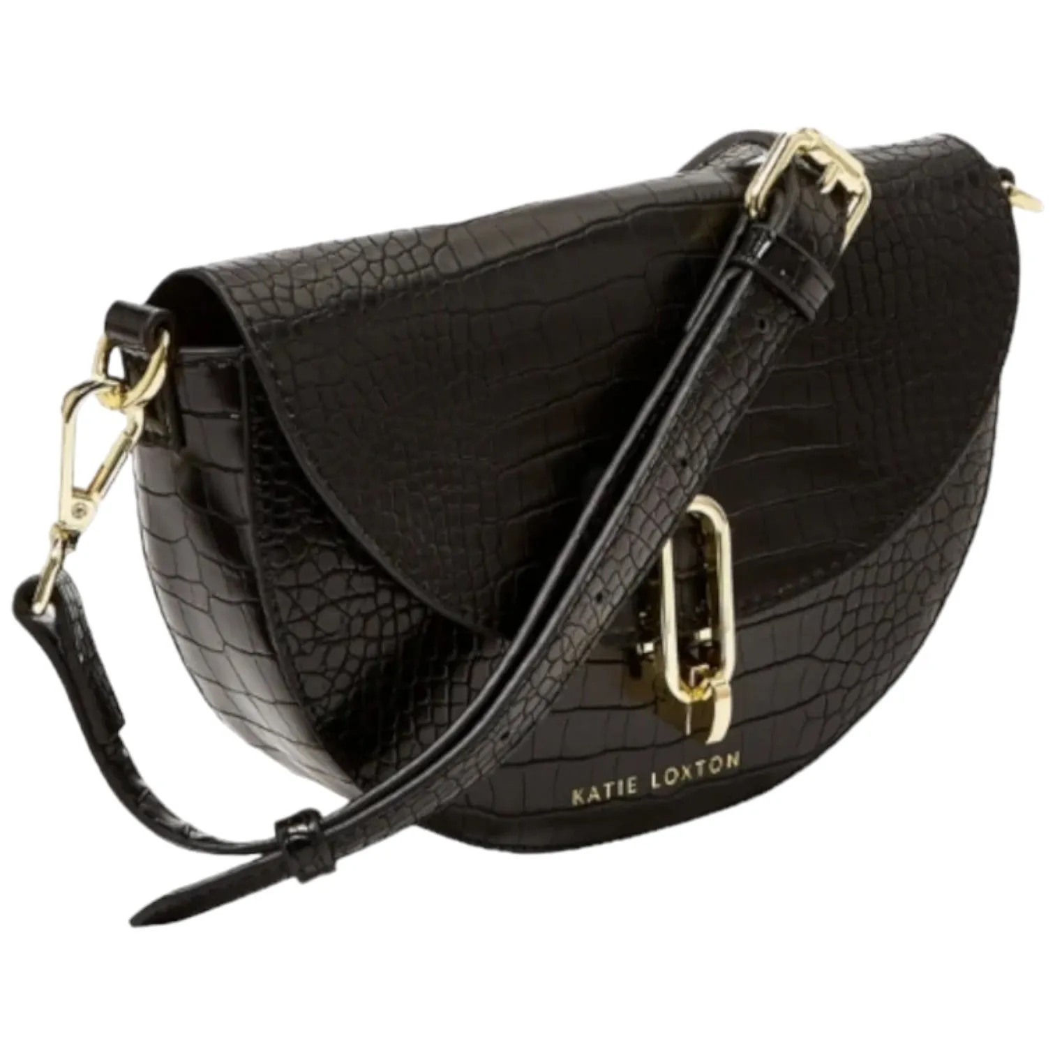 Katie Loxton Quinn Faux Croc Mini Saddle Bag