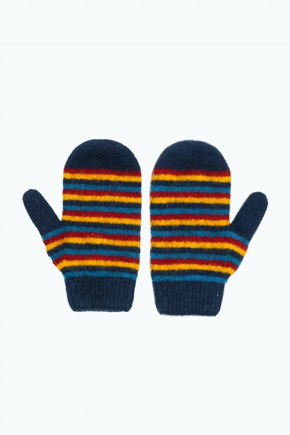 Kids Striped Mittens - Children's striped mittens for keeping little hands warm.