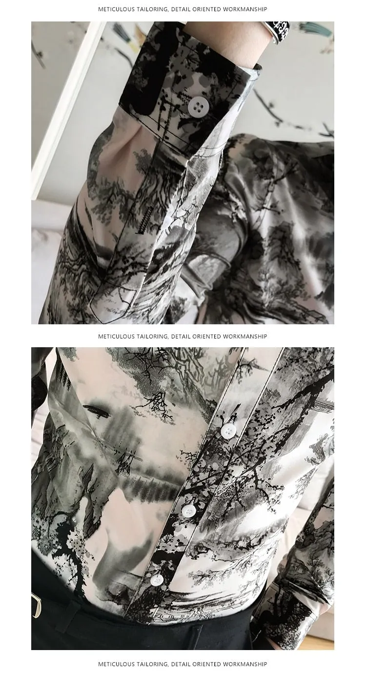 Korean Slim Fit Printed Shirt for Men