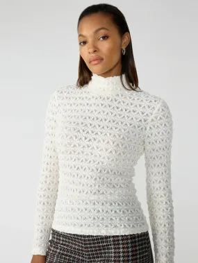 Lace High Neck Blouse