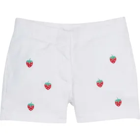 Little English Embroidered Mini Short, Strawberry