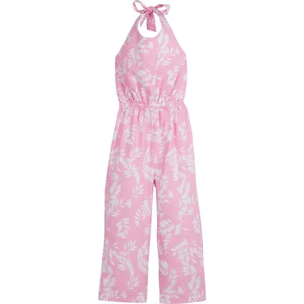 Little English Halter Jumpsuit, Pink Havana