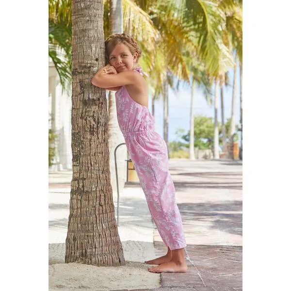 Little English Halter Jumpsuit, Pink Havana