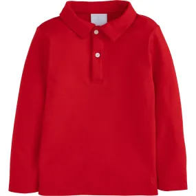 Little English Long Sleeve Polo, Red