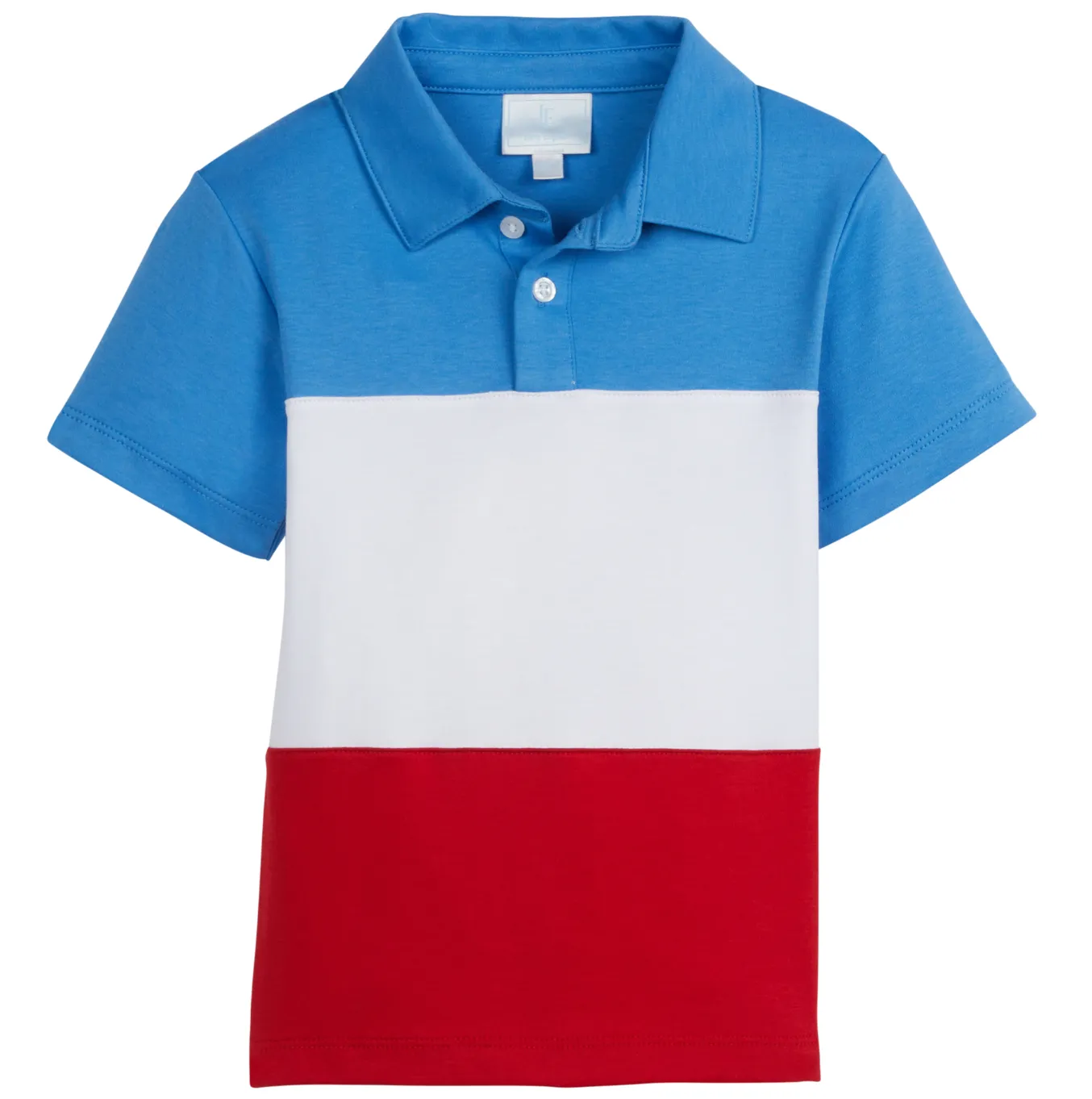 Little English Short Sleeve Color Block Polo in Regatta