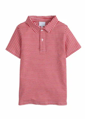 Little English Short Sleeve Polo in Red Stripe