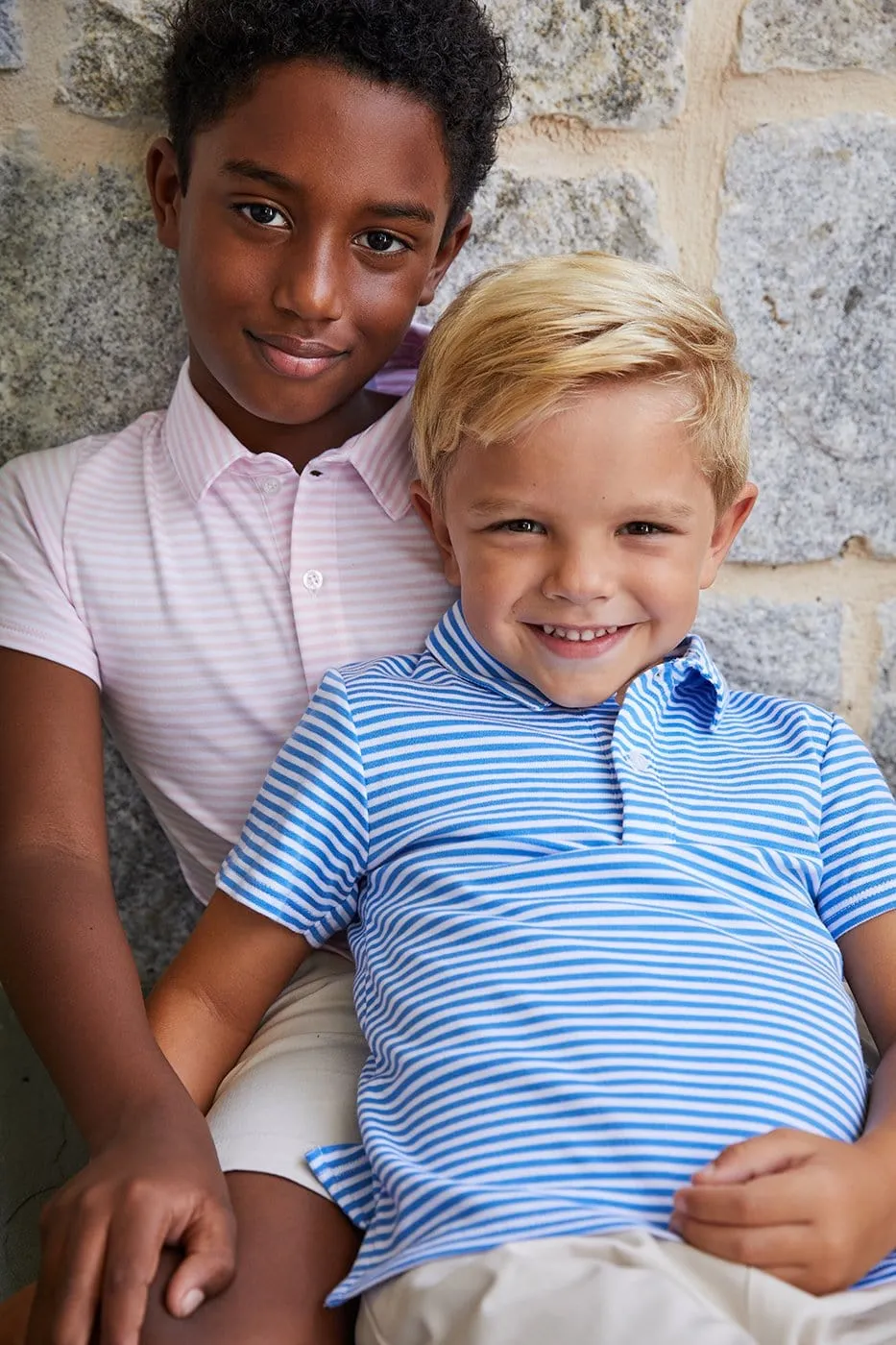 Little English Short Sleeve Striped Polo in Regatta