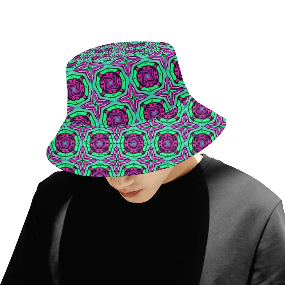 Magenta Mint Bucket Hat Sacred Geometry