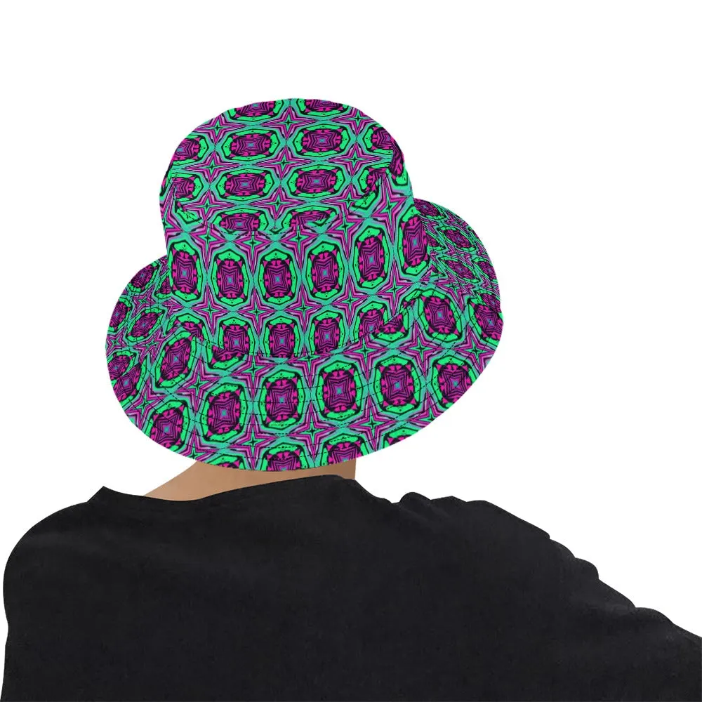 Magenta Mint Bucket Hat Sacred Geometry