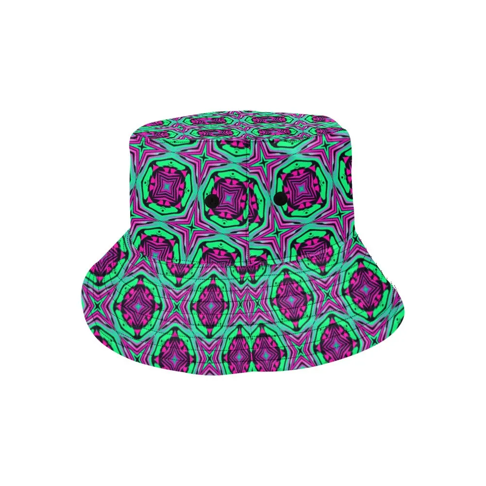 Magenta Mint Bucket Hat Sacred Geometry