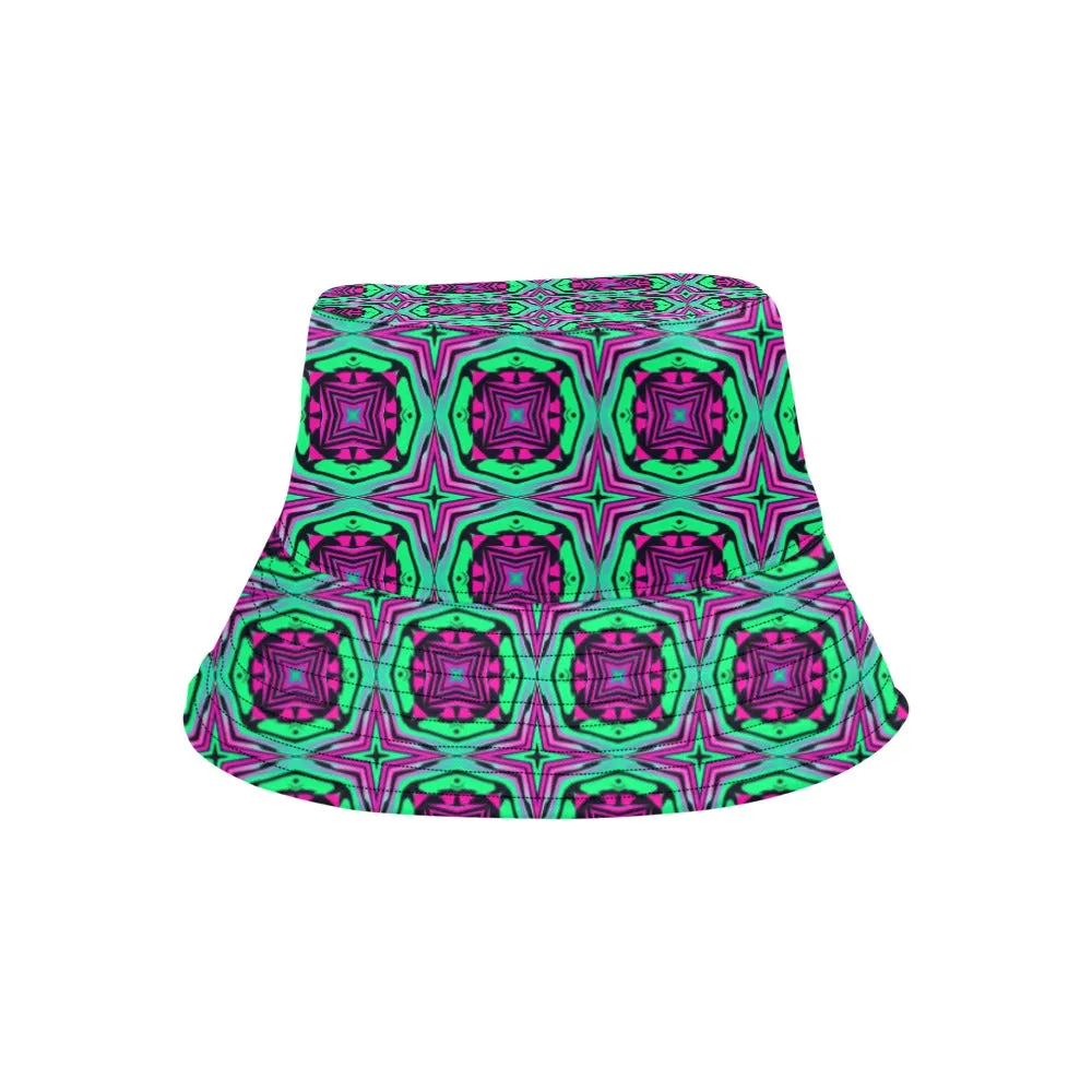 Magenta Mint Bucket Hat Sacred Geometry