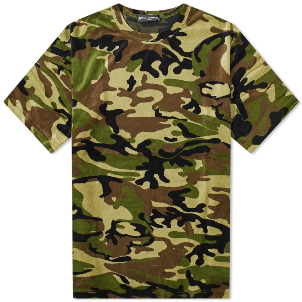 MASTERMIND WORLD Camo Skull Velour T-ShirtWoodland