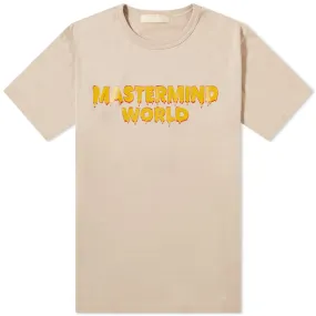 MASTERMIND WORLD Drip Logo Skull T-ShirtSand