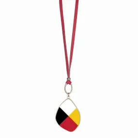 Medicine Wheel Vegan Leather Organic Necklace