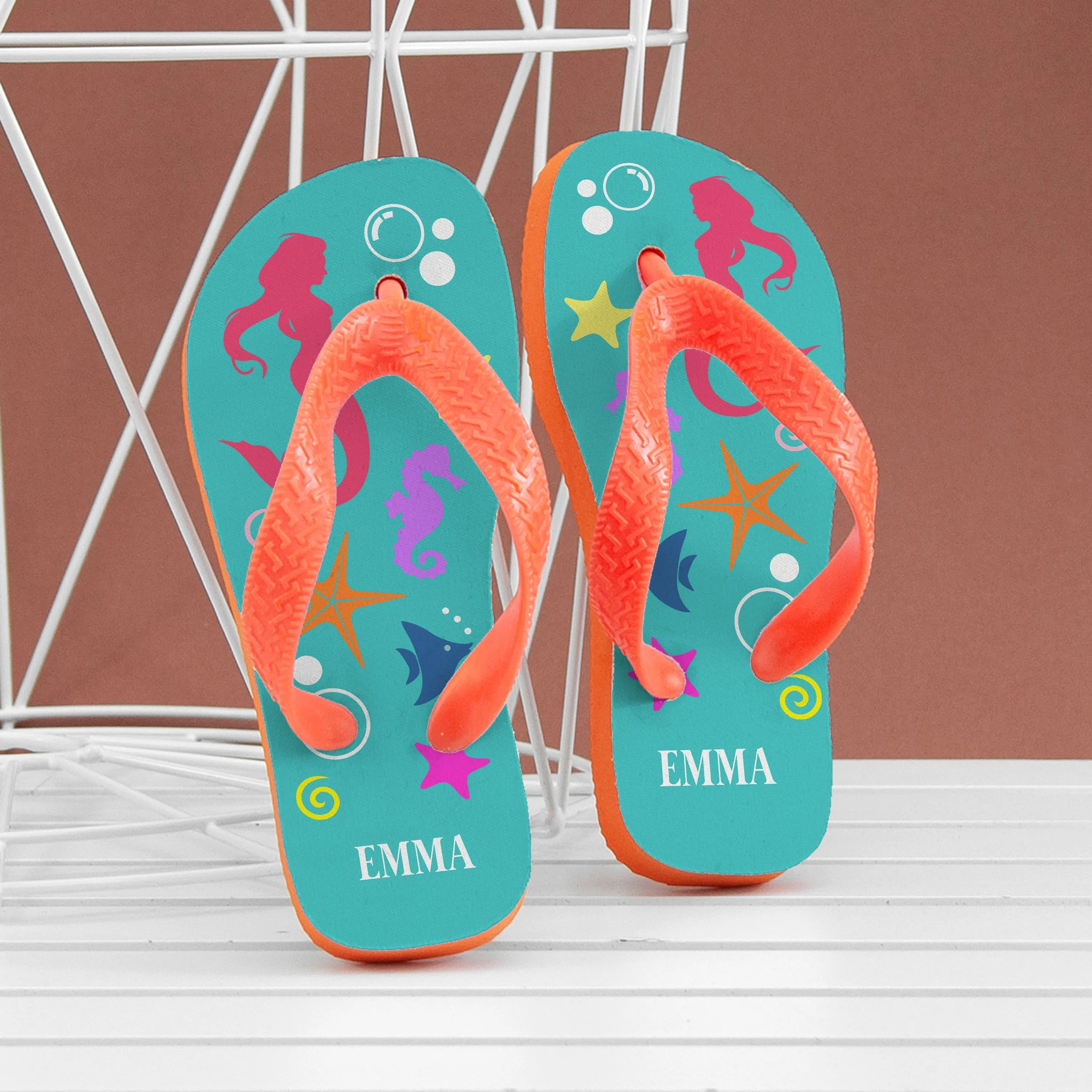 Mermaid Flip Flops - Personalized for Children - Underwater Theme