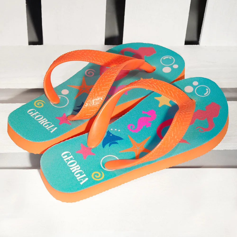 Mermaid Flip Flops - Personalized for Children - Underwater Theme