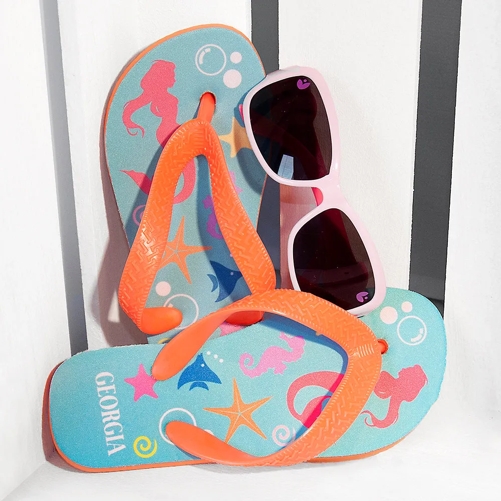 Mermaid Flip Flops - Personalized for Children - Underwater Theme