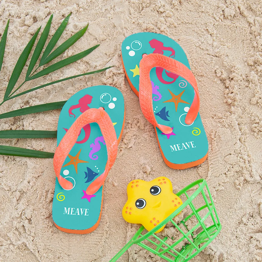 Mermaid Flip Flops - Personalized for Children - Underwater Theme