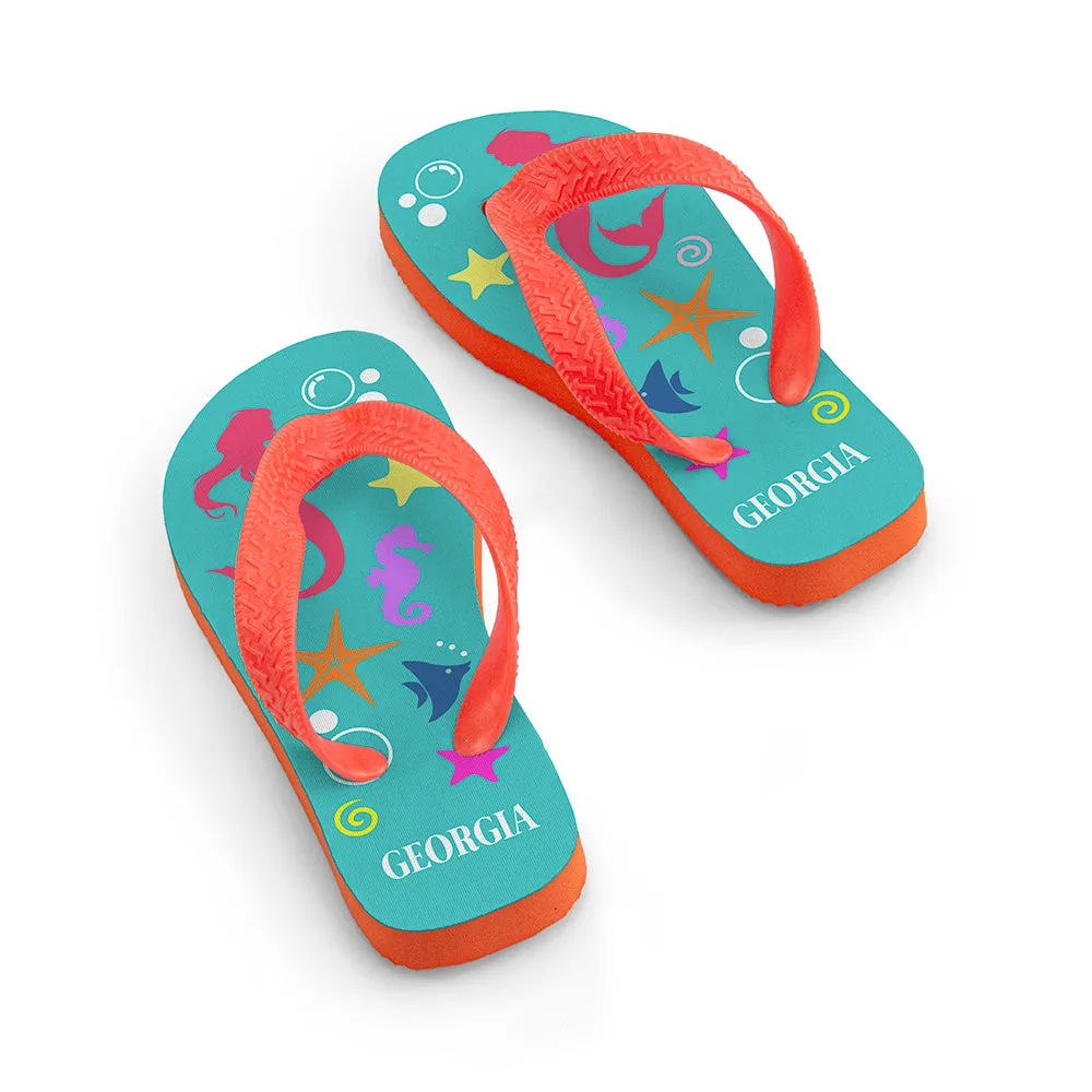 Mermaid Flip Flops - Personalized for Children - Underwater Theme