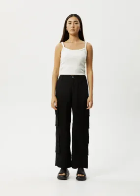 Midnight Black Cotton Cargo Pants - Afends