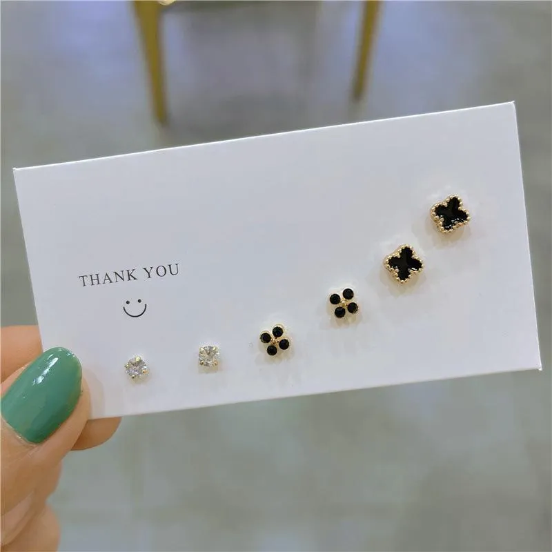 Mini 6 piece stud earring sets for women - X3404148