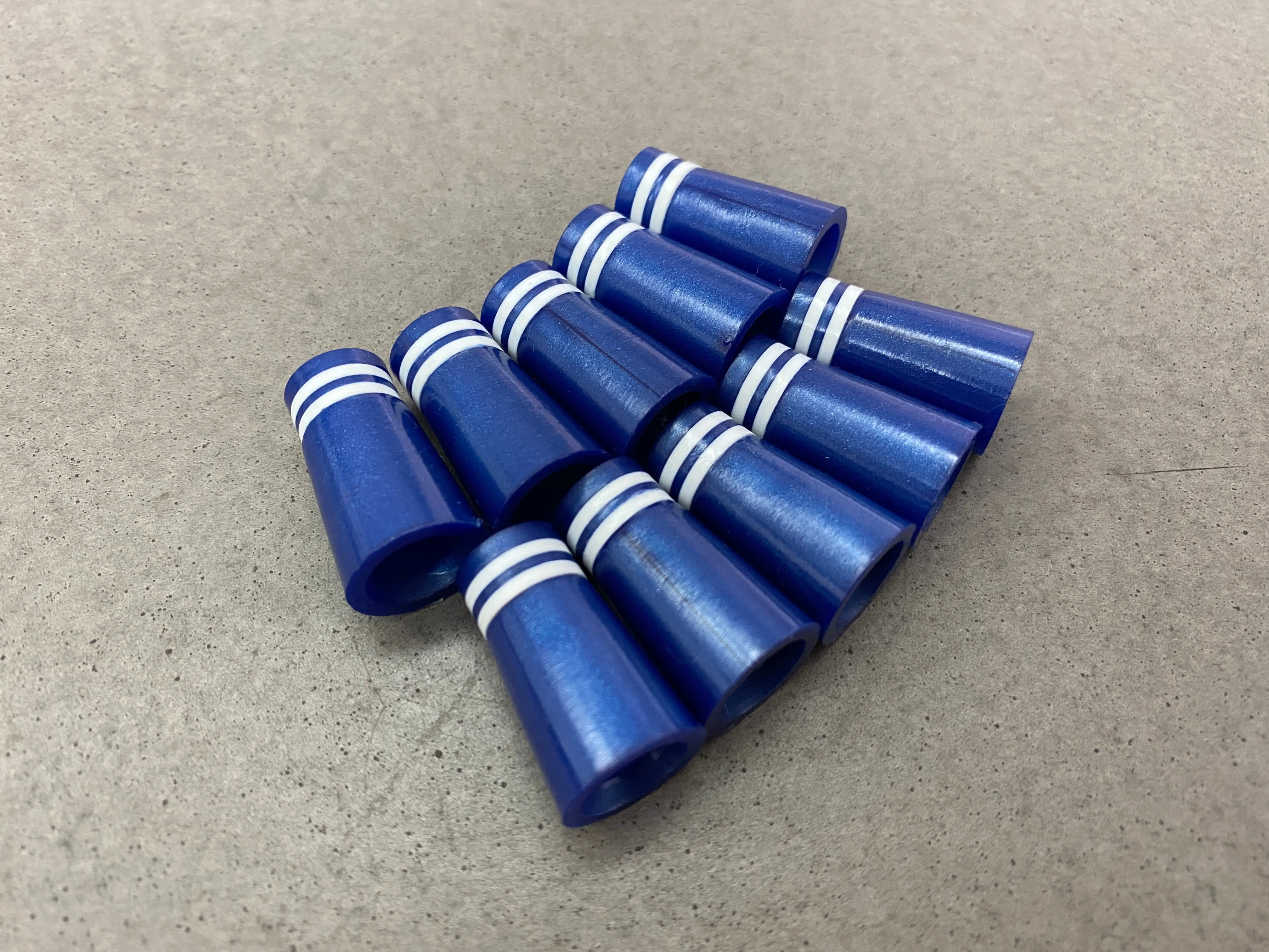 Miura Golf Baby Blade Ferrules - Set of 10 - Pearl Blue with White Stripes