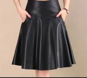 Moto Vegan Leather Skirt