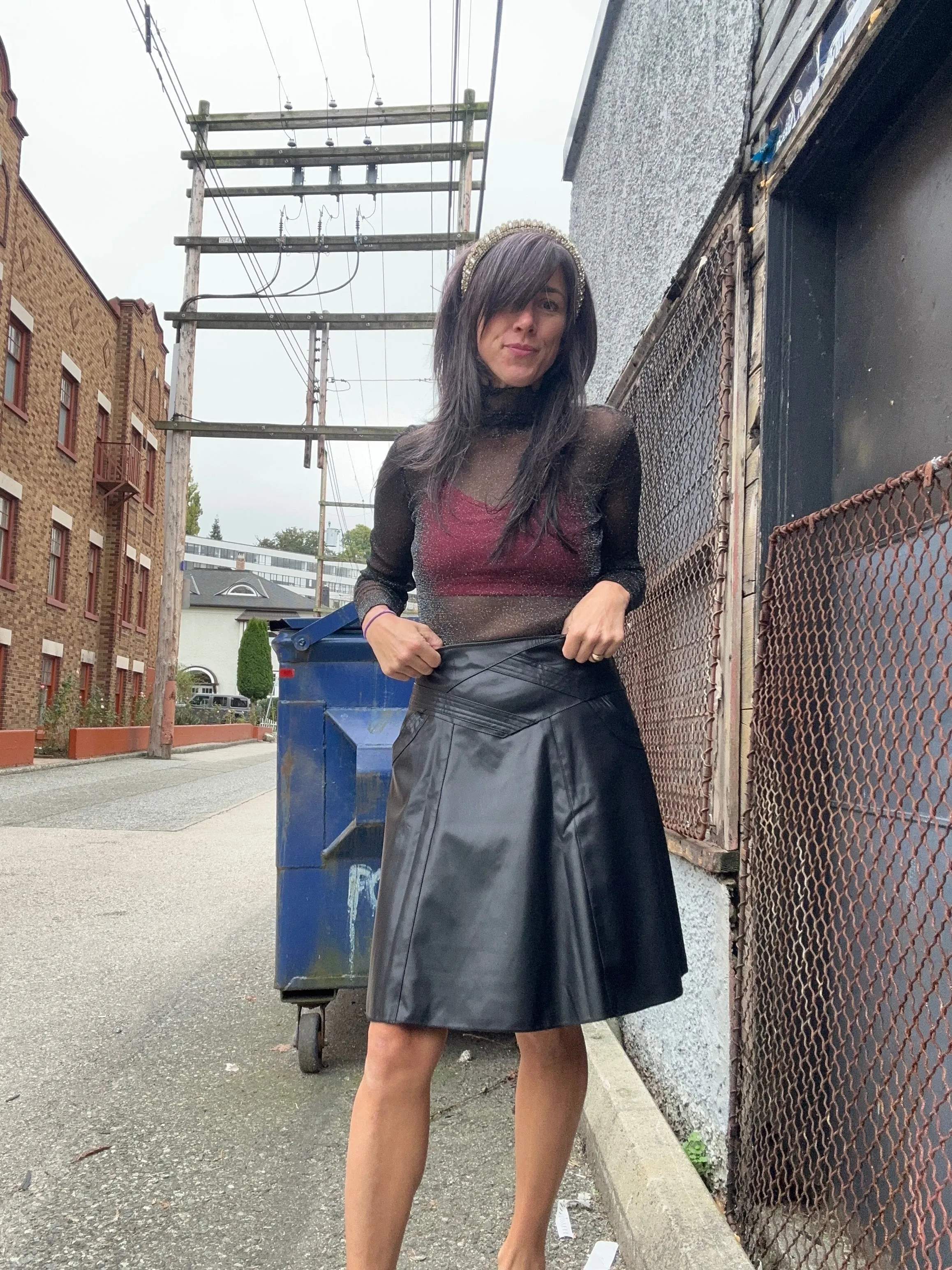 Moto Vegan Leather Skirt