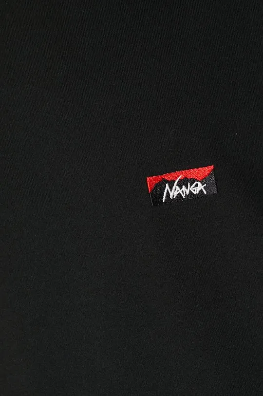 Nanga longsleeve shirt Eco Hybrid Box Logo Embroidery Longsleeve Tee men’s black color smooth NW2411.1G803.A