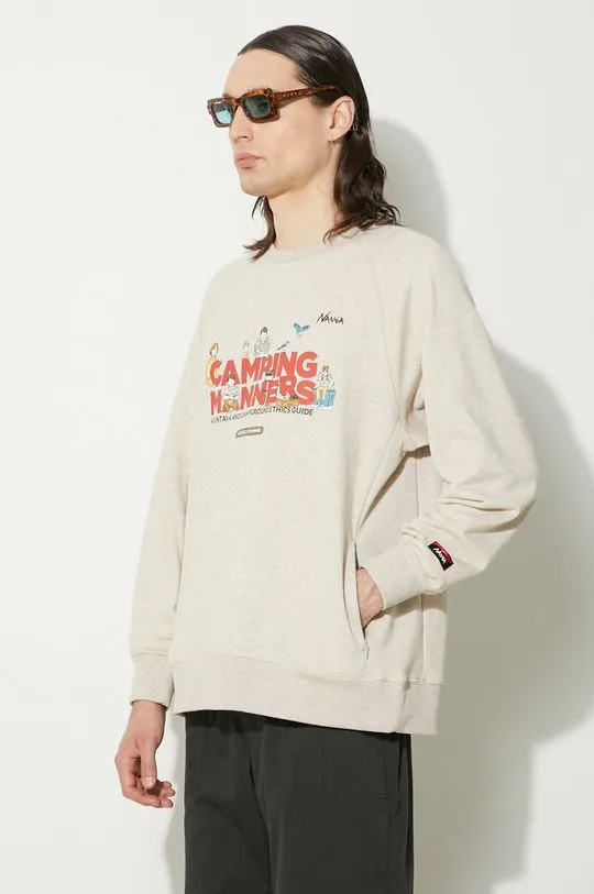 Nanga sweatshirt men's beige color with a print NW2411.1F700.A