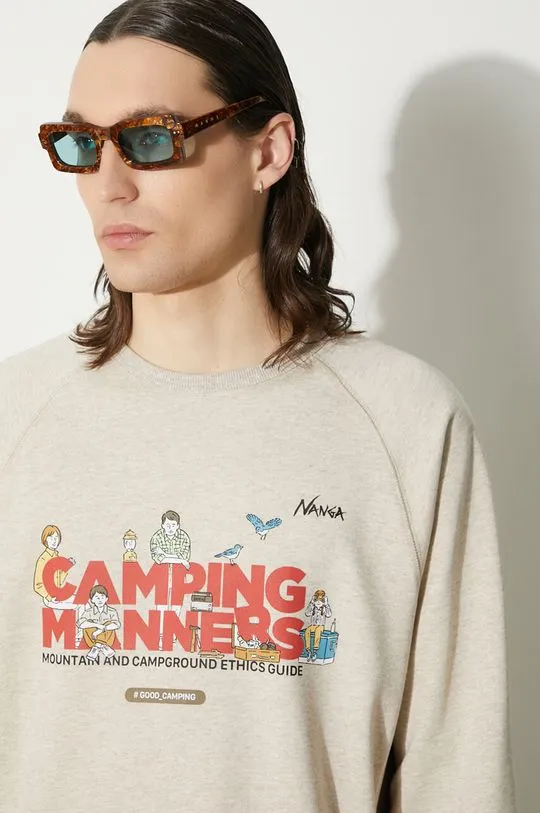 Nanga sweatshirt men's beige color with a print NW2411.1F700.A