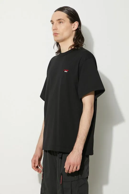 Nanga t-shirt Eco Hybrid Box Logo Embroidery Tee men’s black color NW2411.1G804.A