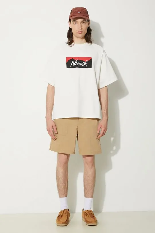 Nanga t-shirt Eco Hybrid Box Logo Loose Fit Tee men’s white color with a print NW2311.1G209