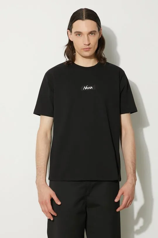 Nanga t-shirt Eco Hybrid Mt Logo Tee men’s black color with a print NW2211.1G208