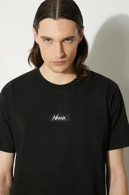 Nanga t-shirt Eco Hybrid Mt Logo Tee men’s black color with a print NW2211.1G208